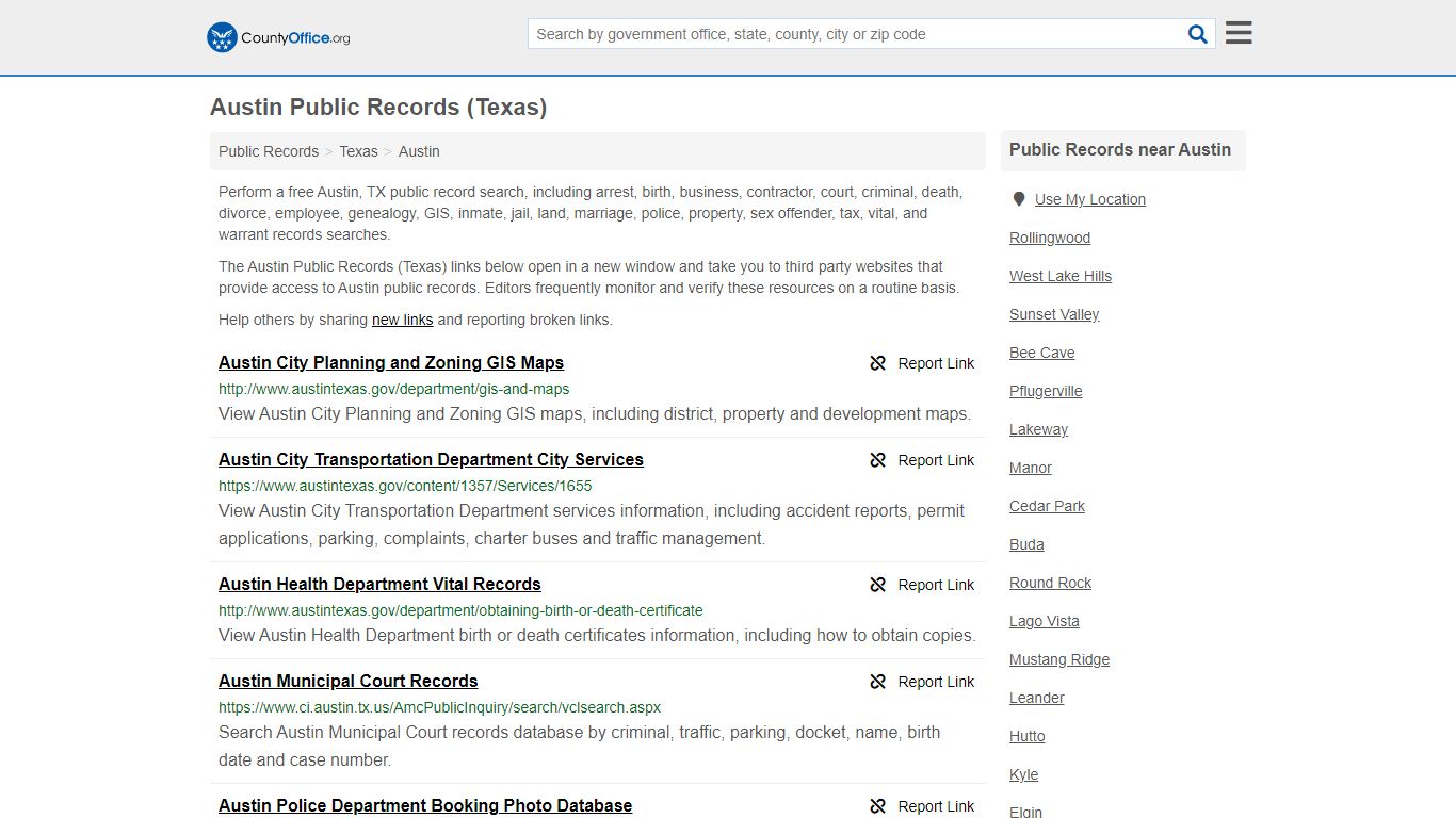 Public Records - Austin, TX (Business, Criminal, GIS ...
